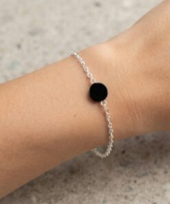 Pulseira Ágata negra redonda